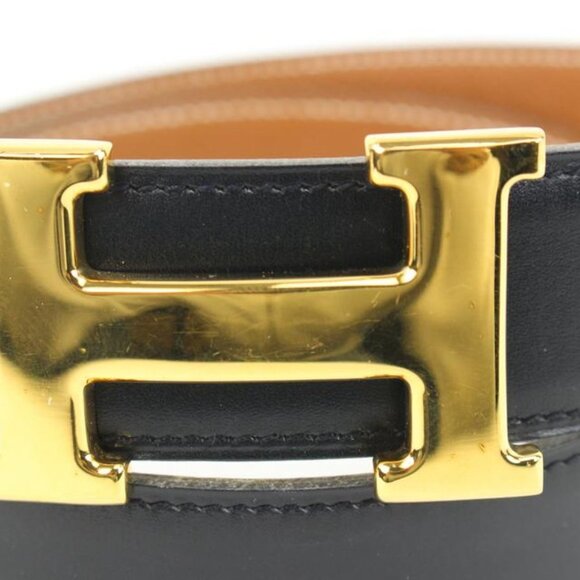 Hermès Black x Brown x Gold 32mm Reversible H Logo Belt Kit 49h421s main image 4